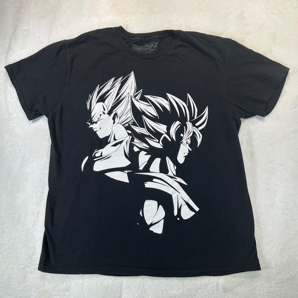 Animecore Dragon Ball Z Goku Vegeta Graphic Shirt Large Streetwear Black Tee